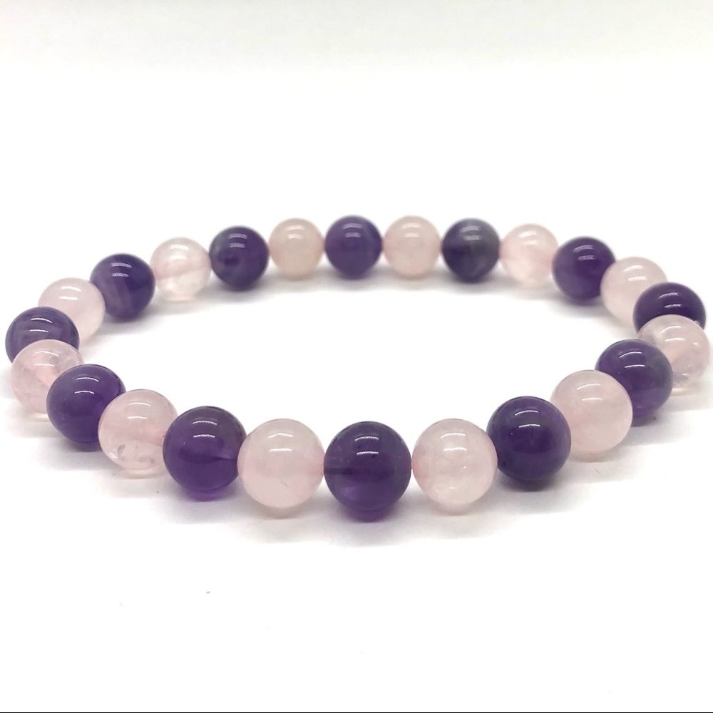 Rose Quartz/ Amethyst Stone Bracelet